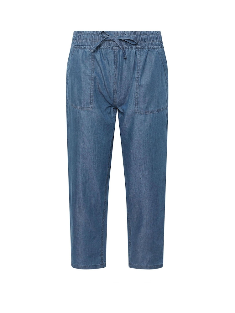 M&Co Blue Petite Dark Wash Joggers - Image 6 of 6
