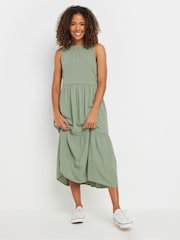 M&Co Green Acid Wash Sleeveless Tiered Dress - Image 2 of 5