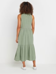 M&Co Green Acid Wash Sleeveless Tiered Dress - Image 3 of 5