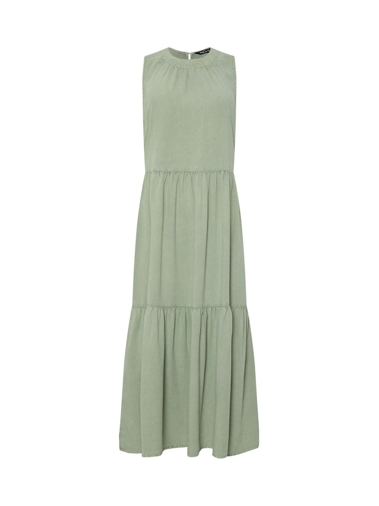 M&Co Green Acid Wash Sleeveless Tiered Dress - Image 5 of 5