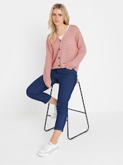 M&Co Pink Petite V-Neck Button Down Cardigan - Image 2 of 5