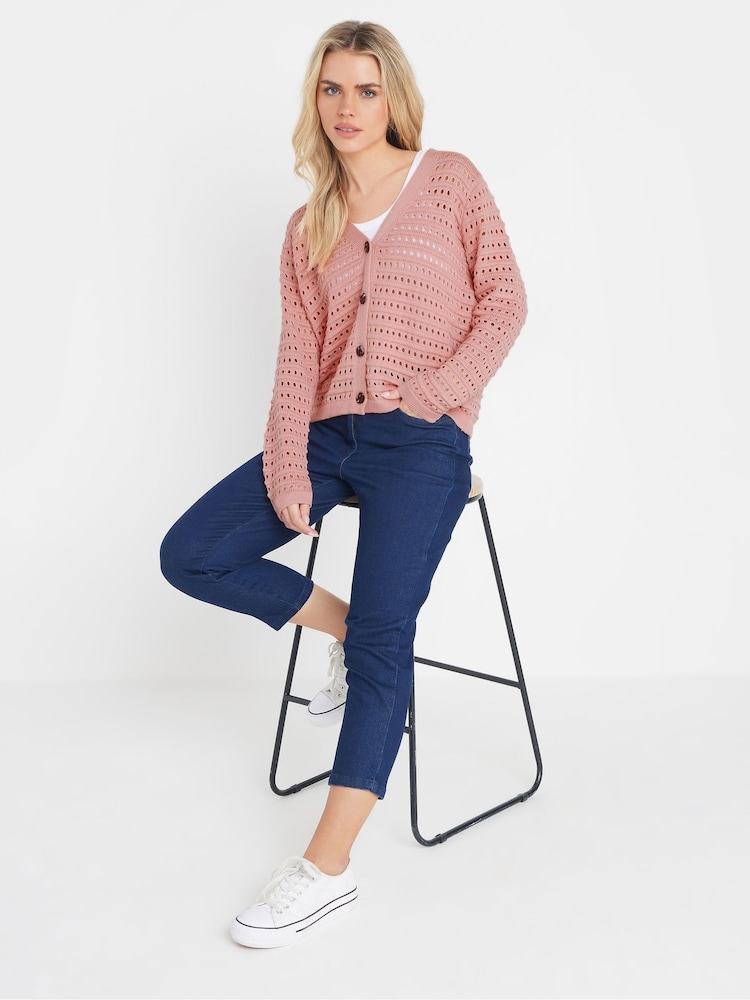 M&Co Pink Petite V-Neck Button Down Cardigan - Image 2 of 5