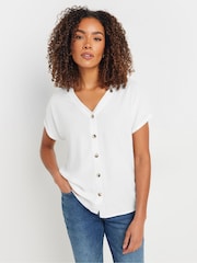 M&Co White Acid Wash Button Through Blouse - Image 4 of 9