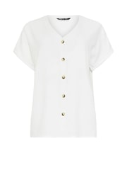 M&Co White Acid Wash Button Through Blouse - Image 9 of 9