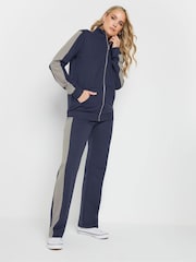 Long Tall Sally Blue Side Panel Zip Up  100% Cotton Sweatshirt - Image 2 of 5