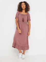 M&Co Purple Acid Wash Tassel Detail Dress - Image 1 of 4