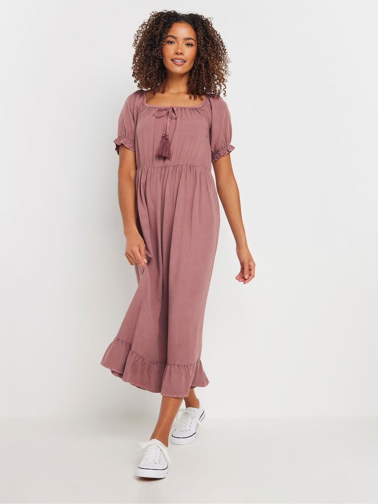 M&Co Purple Acid Wash Tassel Detail Dress - Image 2 of 4
