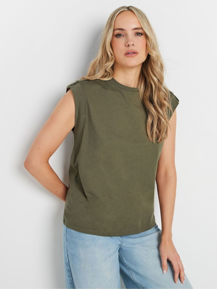 Long Tall Sally Green Shoulder Strap 100% Cotton Vest - Image 1 of 5