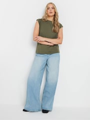 Long Tall Sally Green Shoulder Strap 100% Cotton Vest - Image 2 of 5