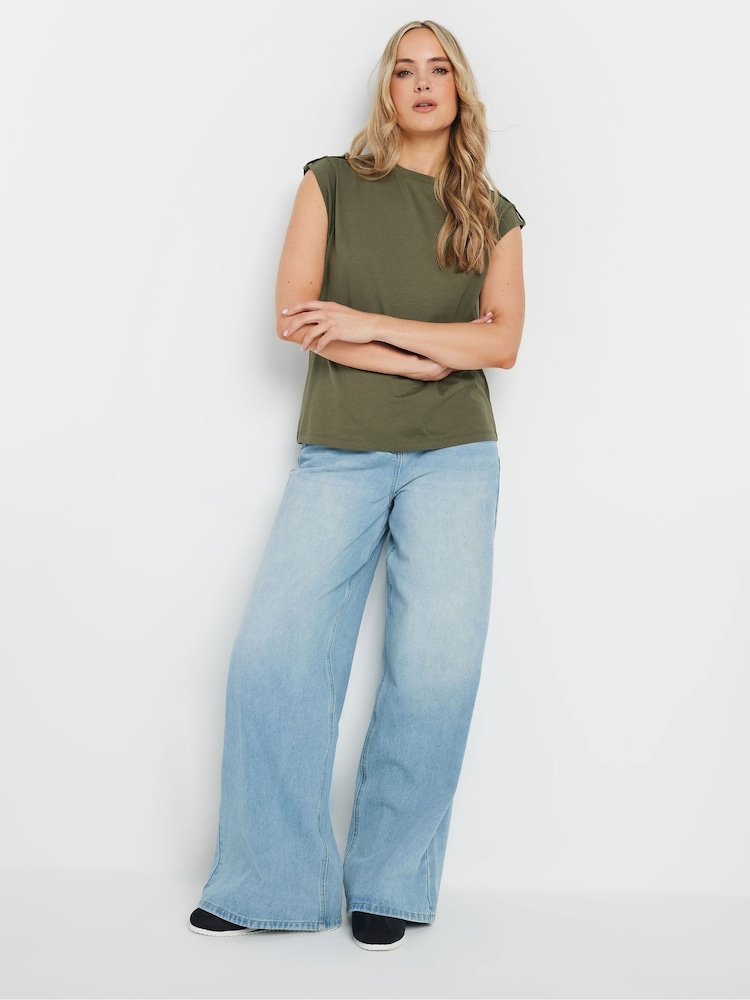 Long Tall Sally Green Shoulder Strap 100% Cotton Vest - Image 2 of 5