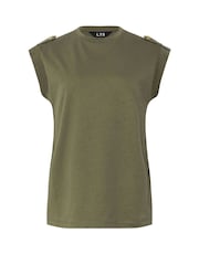 Long Tall Sally Green Shoulder Strap 100% Cotton Vest - Image 5 of 5