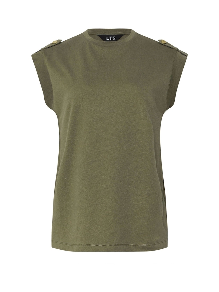 Long Tall Sally Green Shoulder Strap 100% Cotton Vest - Image 5 of 5