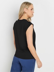 Long Tall Sally Black Shoulder Strap 100% Cotton Vest - Image 3 of 5