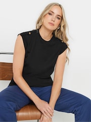 Long Tall Sally Black Shoulder Strap 100% Cotton Vest - Image 4 of 5