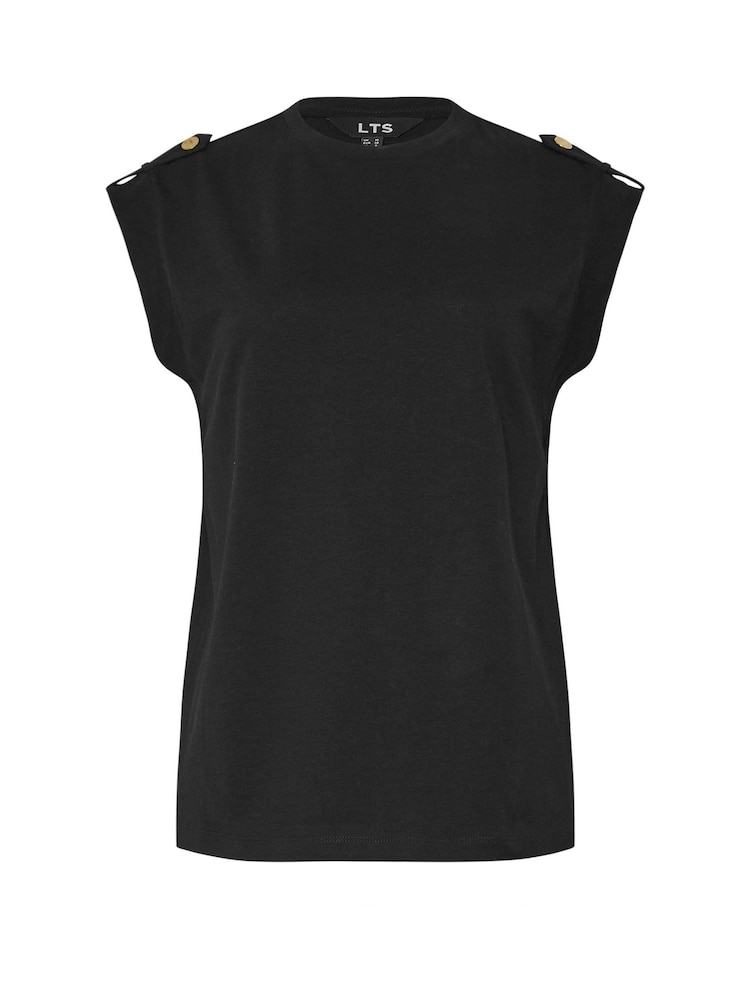 Long Tall Sally Black Shoulder Strap 100% Cotton Vest - Image 5 of 5