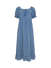 M&Co Blue Acid Wash Tassel Detail Dress - Image 6 of 6