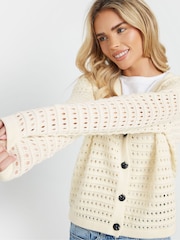 Naravni - M&Co Petite V-Neck Button Down Cardigan - Slika 4 iz 4