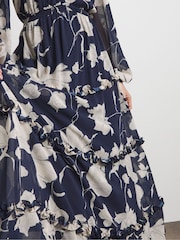 Joanna Hope Blue Romantic Ruffle Dress - Image 3 of 4