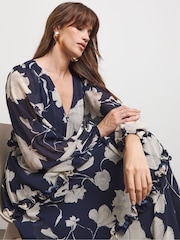Joanna Hope Blue Romantic Ruffle Dress - Image 4 of 4