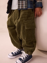 Khaki Green Corduroy Cargo Trousers (3mths-7yrs) - Image 2 of 8