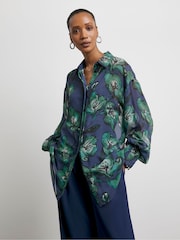 Joanna Hope Oversized Blue Chiffon Shirt - Image 2 of 5