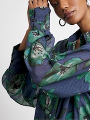 Joanna Hope Oversized Blue Chiffon Shirt - Image 4 of 5