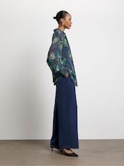 Joanna Hope Oversized Blue Chiffon Shirt - Image 5 of 5