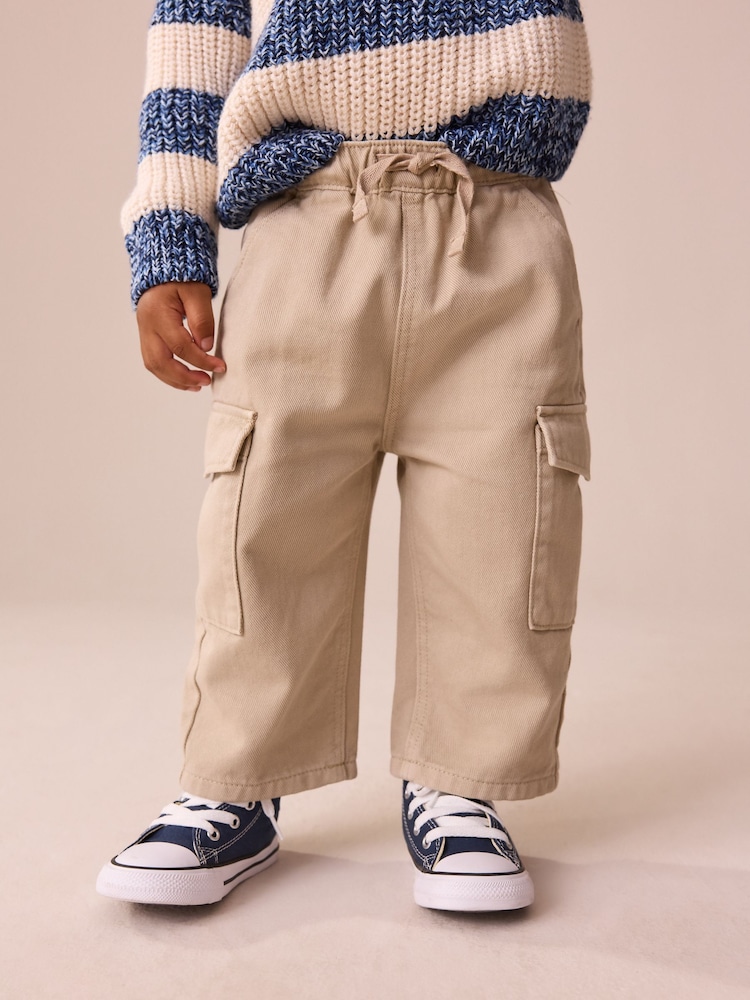 Stone Washed Wide Leg Cargo Trousers (3mths-7yrs) - Image 1 of 7