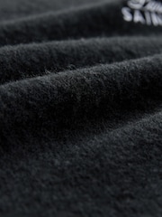 Black Relaxed Fit Paris Embroidery Crew Jumper with Wool - Image 7 of 8
