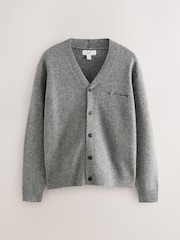 Grey Relaxed Fit Cosy Cardigan with Wool - Image 1 of 3