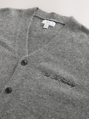 Grey Relaxed Fit Cosy Cardigan with Wool - Image 2 of 3