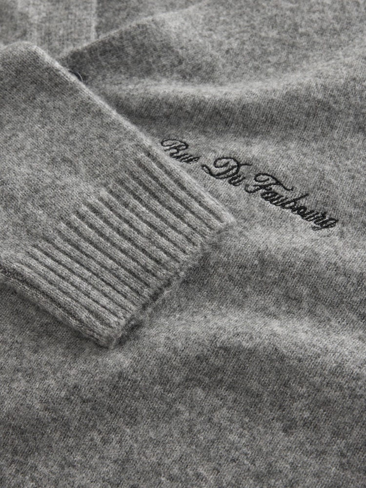 Grey Relaxed Fit Cosy Cardigan with Wool - Image 3 of 3