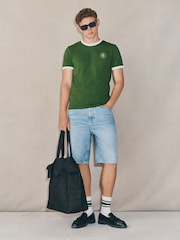 Mid Blue Wash Jort Denim Shorts - Image 2 of 10