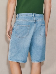 Mid Blue Wash Jort Denim Shorts - Image 3 of 10
