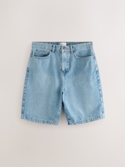 Mid Blue Wash Jort Denim Shorts - Image 6 of 10