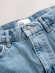 Mid Blue Wash Jort Denim Shorts - Image 8 of 10
