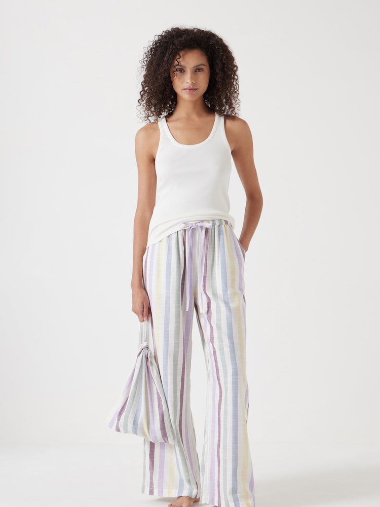 Hush Natural Rudie Stripe Trouser Pyjamas Set - Image 1 of 5