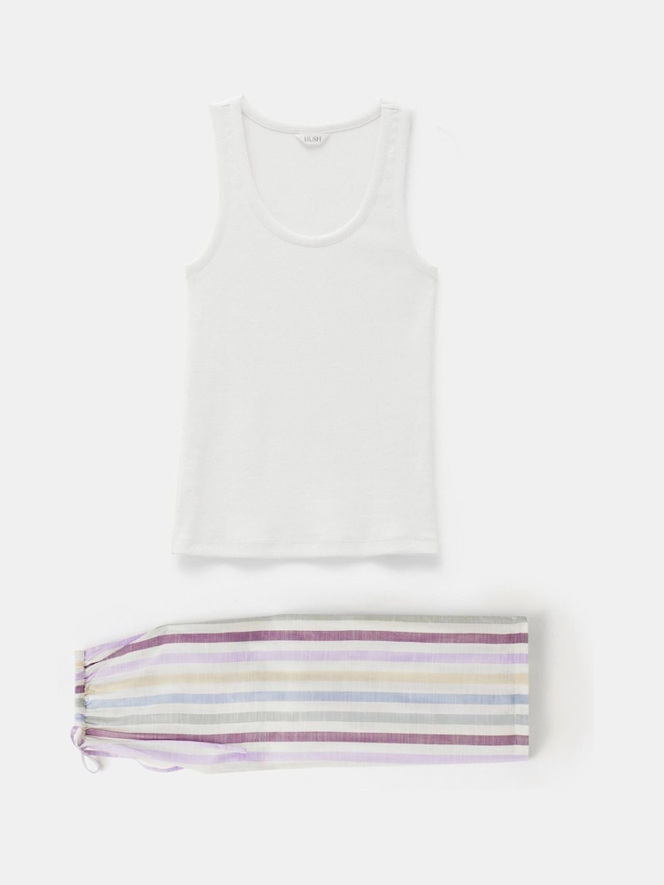 Hush Natural Rudie Stripe Trouser Pyjamas Set - Image 5 of 5