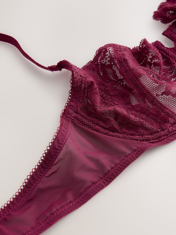 Chocolate/Berry/Pink Non Pad Balcony Lace Bras 3 Pack - Image 13 of 13 Chocolate/Berry/Pink Non Pad Balcony Lace Bras 3 Pack - Image 13 of 13