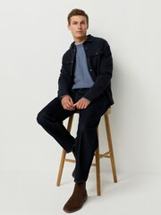 Blue Regular Fit Premium Feel Textured Crew Neck Jumper - Image 4 of 8