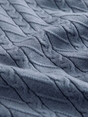 Blue Regular Fit Premium Feel Textured Crew Neck Jumper - Image 7 of 8