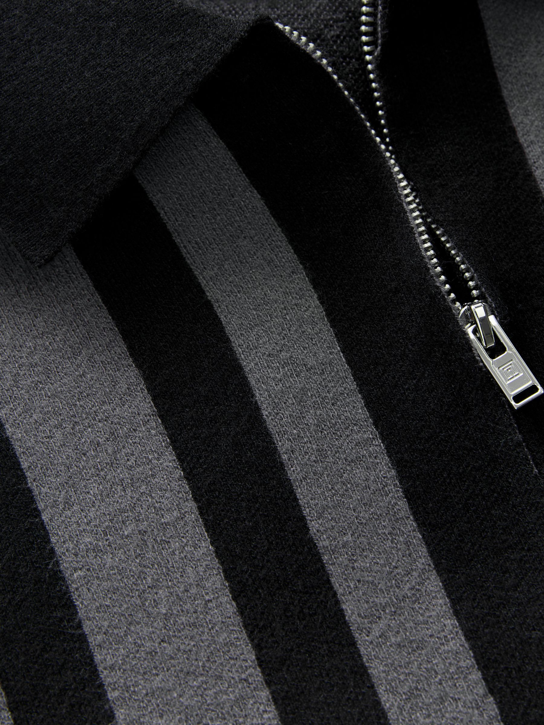 Buy Black Regular Fit Premium Mid Weight Stripe Long Sleeve Knit