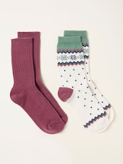 FatFace 2 Pairs of Fairisle Socks - Imagem 2 de 2