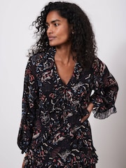 Mint Velvet Black Abstract Print Mini Dress - Image 6 of 8