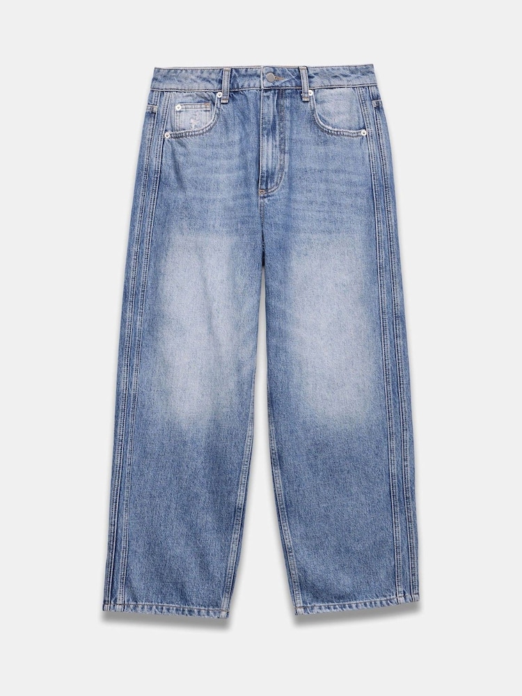 Mint Velvet Blue Mid Relaxed 100% Cotton Tapered Jeans - Image 7 of 8