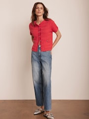 Mint Velvet Red Textured Top - Image 4 of 7