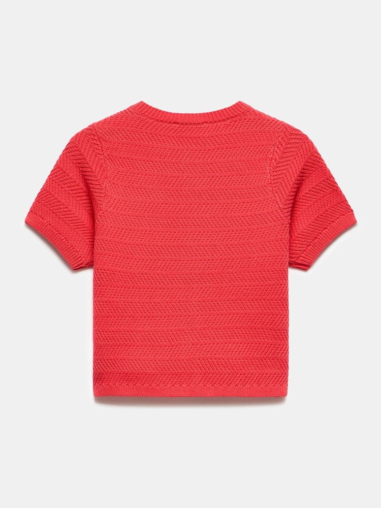 Mint Velvet Red Textured Top - Image 7 of 7