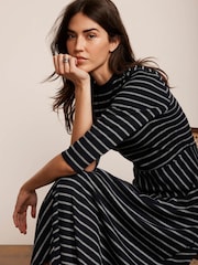 Mint Velvet Blue Striped Midi Dress - Image 2 of 8