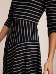 Mint Velvet Blue Striped Midi Dress - Image 4 of 8