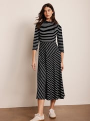 Mint Velvet Blue Striped Midi Dress - Image 5 of 8